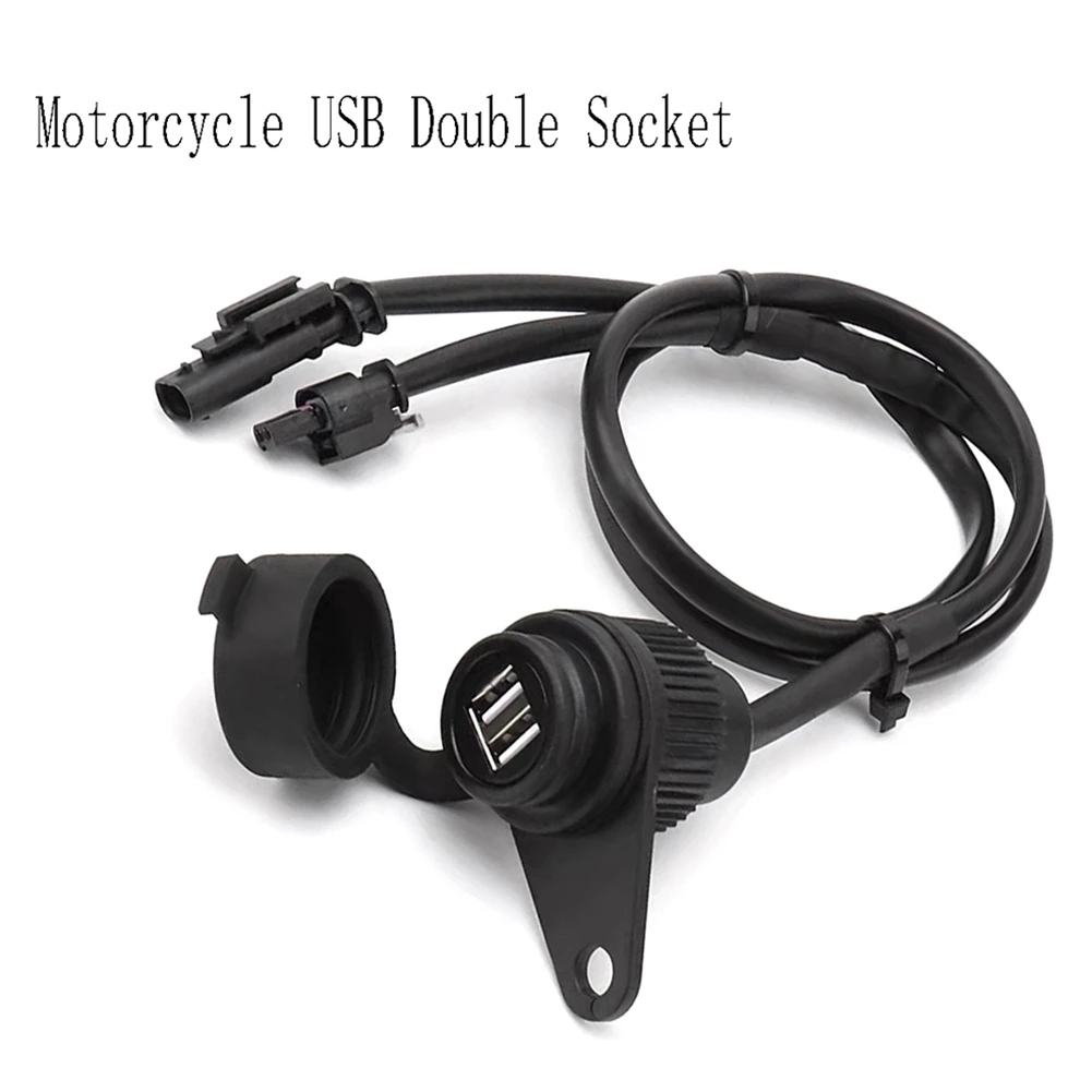 Motorcycle USB Double Socket for BMW R1200GS R1250GS F700GS F750GS F800GS F850GS ADV Accessories with Lossless Line