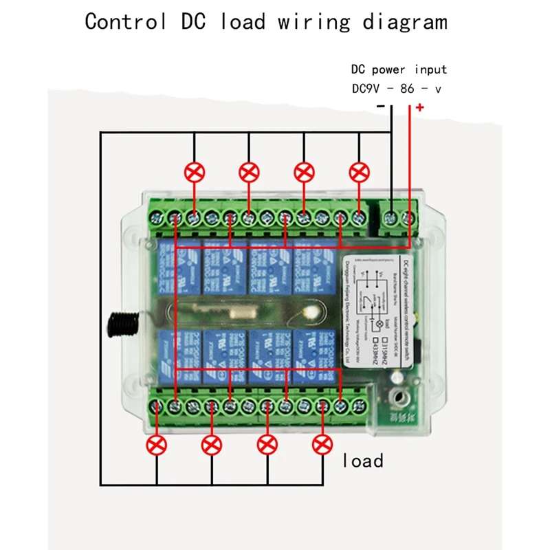 ワイヤレスリモートコントロールスイッチ,8チャンネル,RF,DC, 9-72V