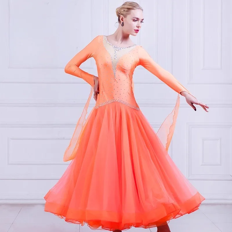 Maßgeschneidertes Tango-Kleid für modernen Tanz, nationales Standard-Wettbewerbskleid, Walzer-Performance-Kleidung, soziales großes Swing-Kleid