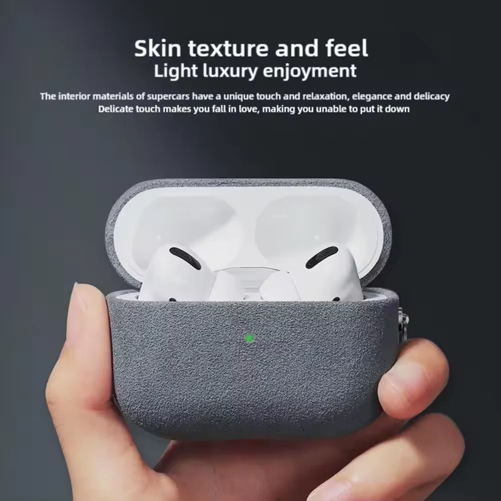 Luxury Italian Suede Business Sle Leather Headphone Case for AirPods 4 3 1 Pro3 2 Wireless Charge All Inclusive Earphone Case