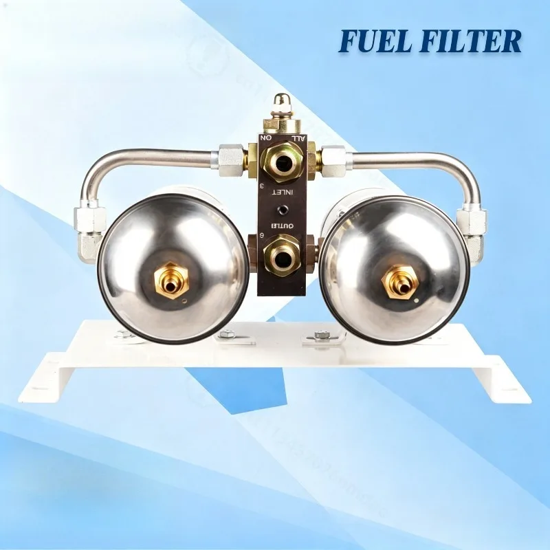 Dual Fuel Water Separator Assembly 500FG With Pressure Gauge 75500MAX10 75500MAX30 Transparent Filter Bowl