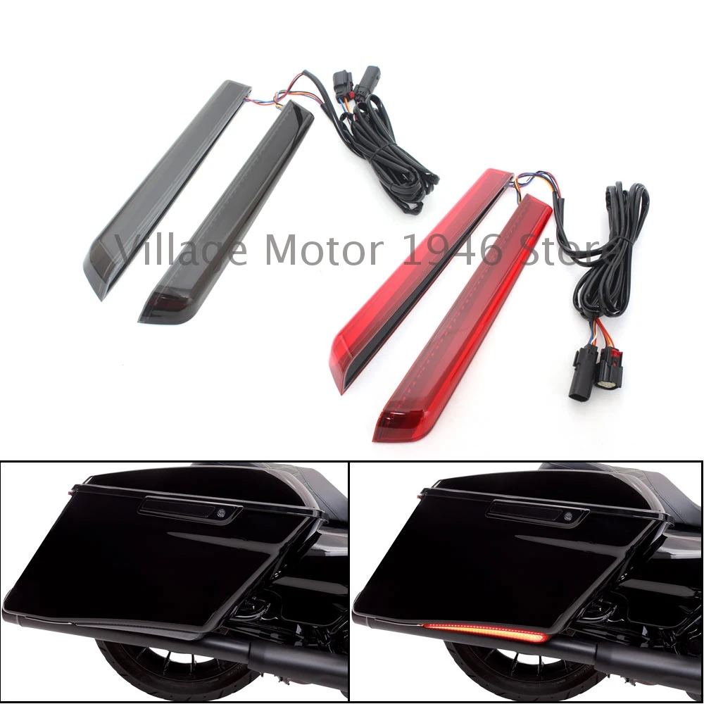 Motorcycle Extended Saddlebag LED Lights ABS Plastic Fit For Harley Davidson Touring Electra Road Glide Street Glide 2014-2023