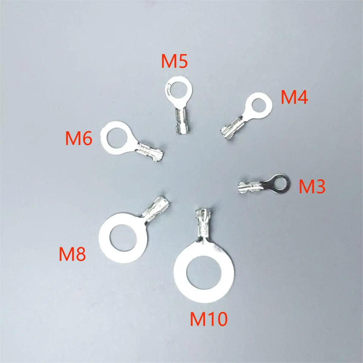 50Pcs M3 M4 M5 M6 Brass Fork Spade U-Type Non-Insulated Wire Connector Electrical Crimp Ground Terminator Connector 0.5-2.5mm