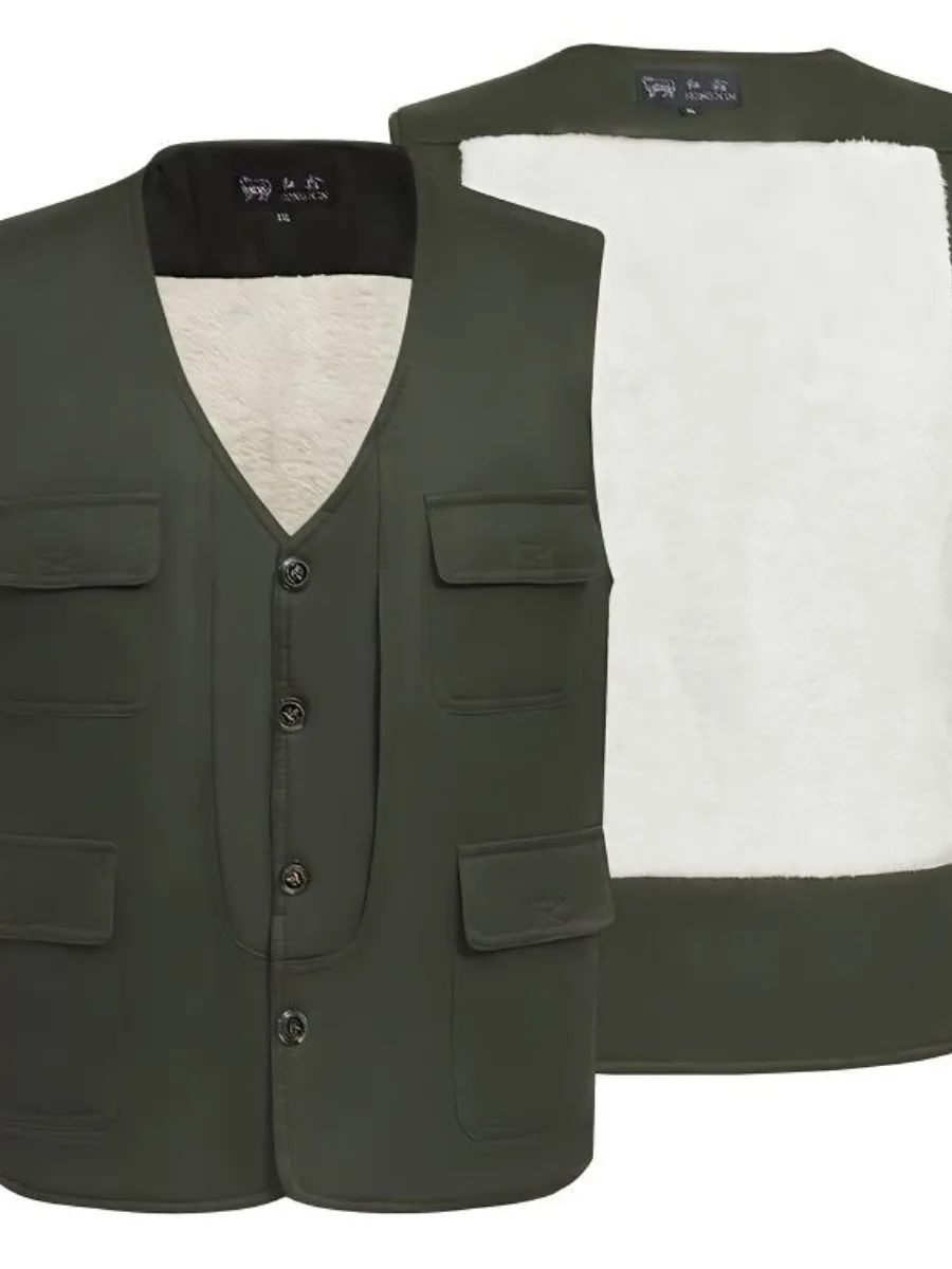 

Мужской утепленный жилет Fce, теплая повседневная одежда для фотосъемки, для осени и зимы, для мужчин среднего возраста и старше...