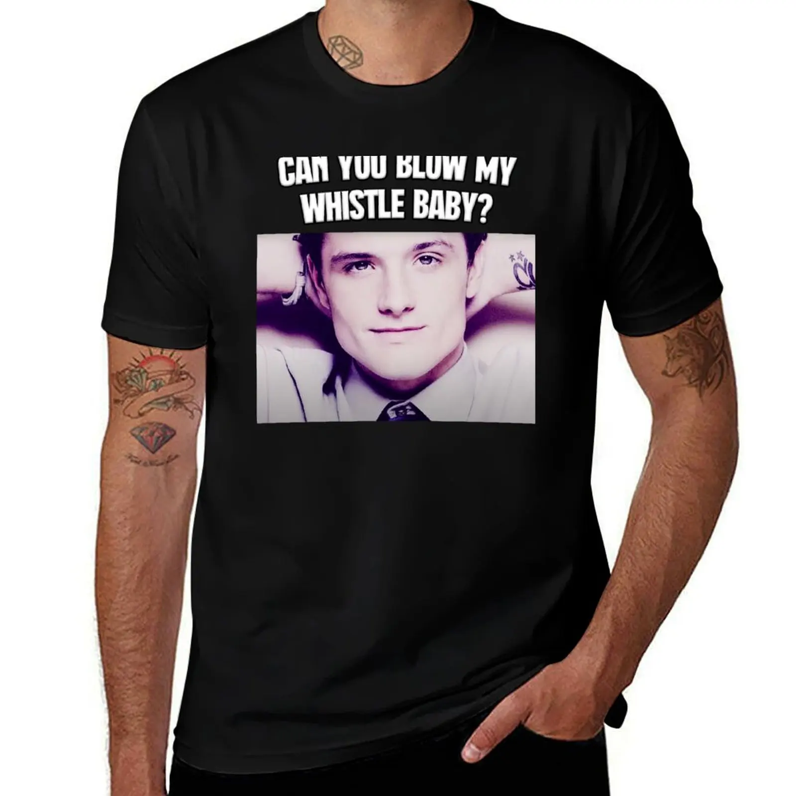 

Can You Blow My Whistle Baby Josh Hutcherson TikTok Meme T-Shirt t shirts for man slim fit t shirt man casual