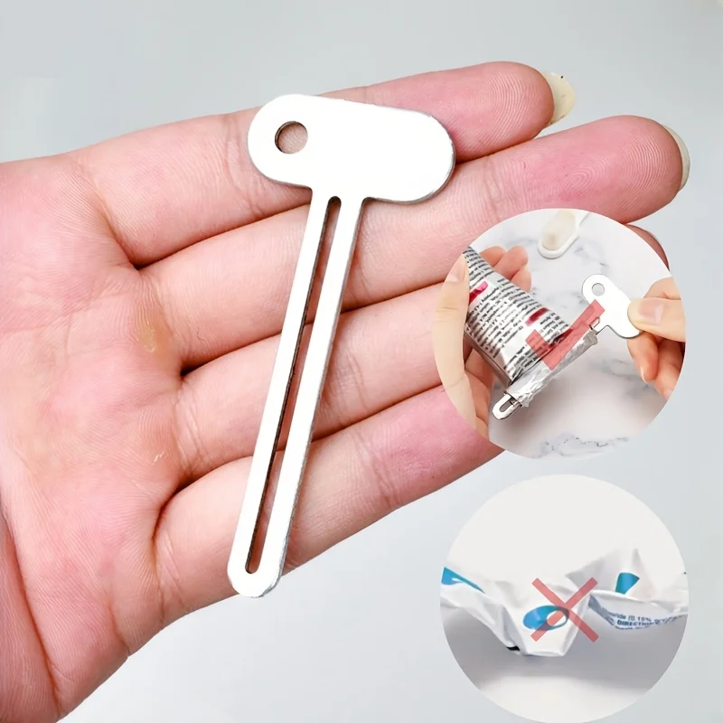 

‌Stainless Steel Toothpaste Tube Squeezer Key Shape Multi Purpose Tool for Cream Cosmetics Bathroom Travel Accessories‌