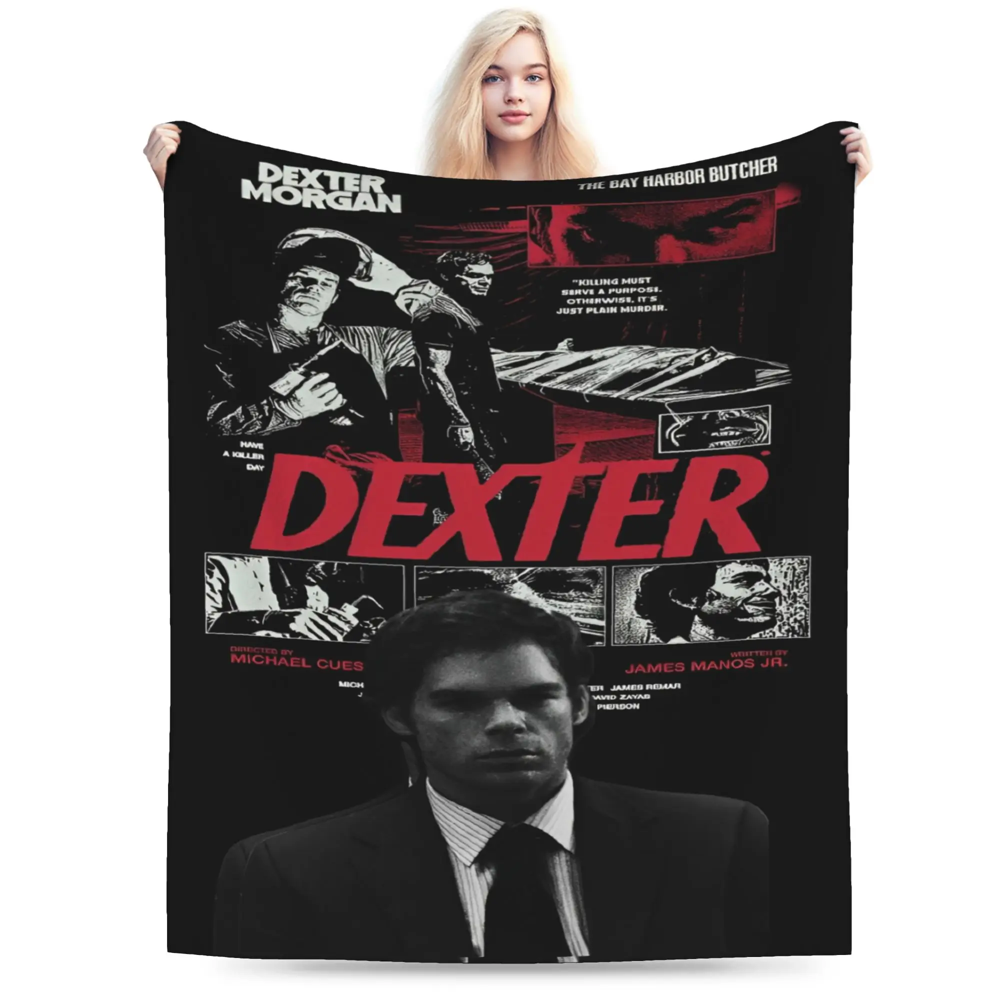 DEXTER MORGAN Throw Blanket for Couch  Soft Cozy Plush Blanket 50x60 Inch Multi-size Bedspreads for All Seasons