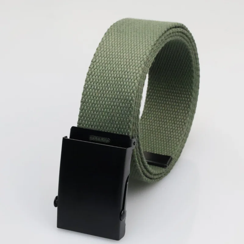 3,8 cm Casual Canvas Gürtel Silber Legierung Schnalle Einfarbig Outdoor Bequeme Baumwolle Sport Gürtel Unisex – Detail 2