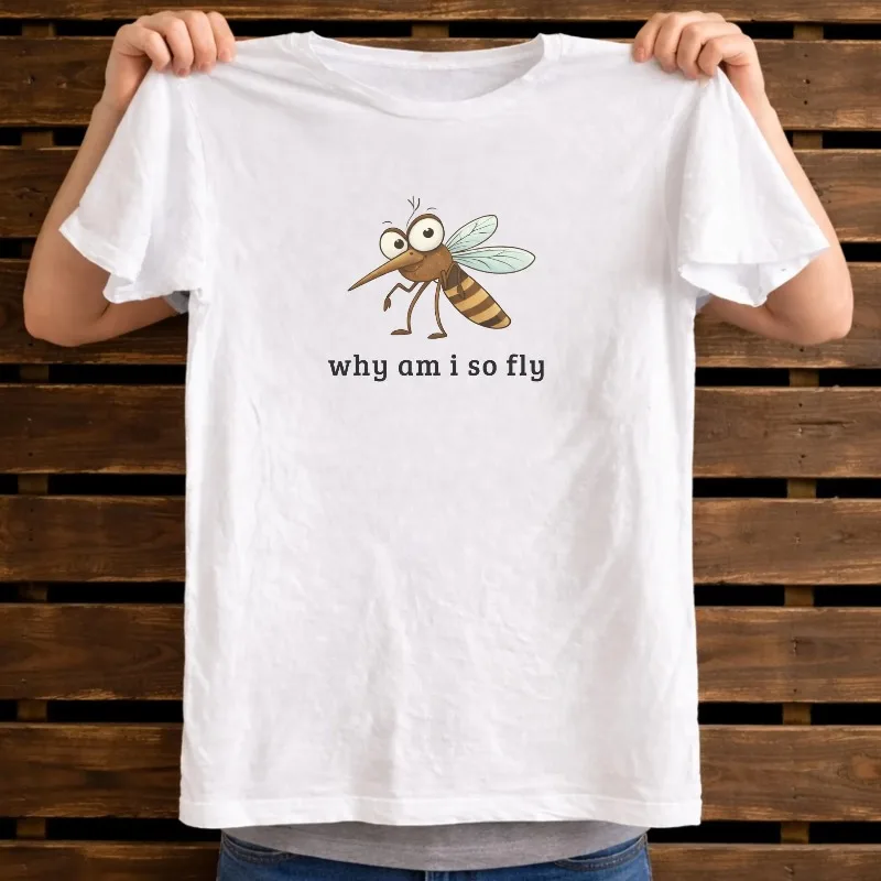 Camiseta Mosquito, camiseta de algodón unisex holgada y transpirable de verano de National Geographic con la frase "¿Por qué me siento tan ligero?".