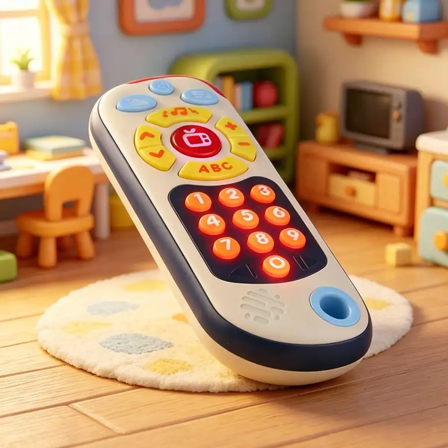 1Pcs Baby Tv Remote Control Toy with Light & Musical Sound, Multifunctional Early Educational Number Learning Pretend Play Toy view 6