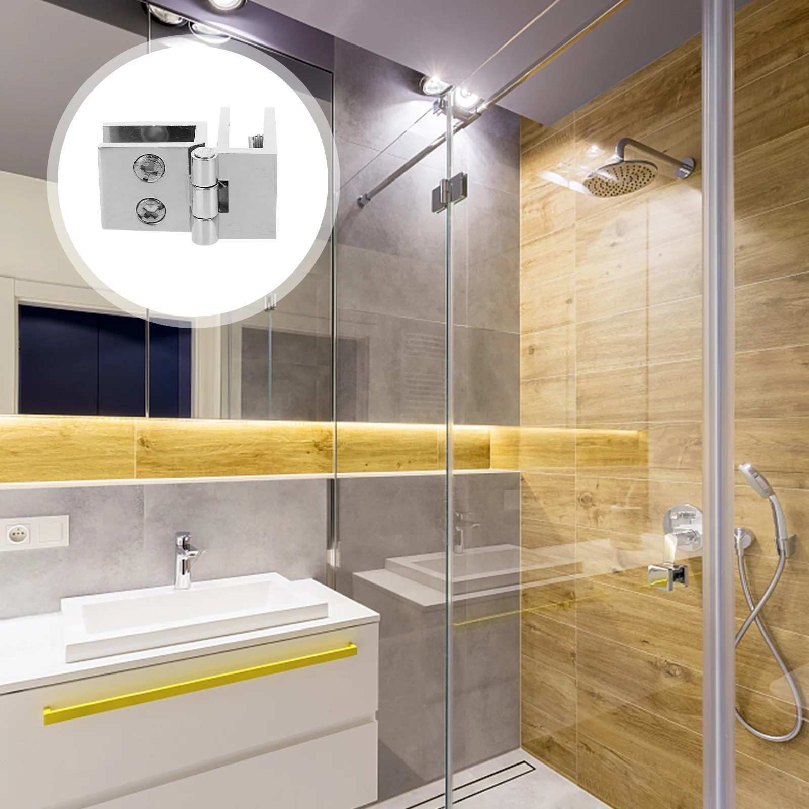 2pcs Zinc Alloy Hinge Non-Perforated Glass Hinge For Cabinet Door Display Wine Cooler Durable Hardware Fitting