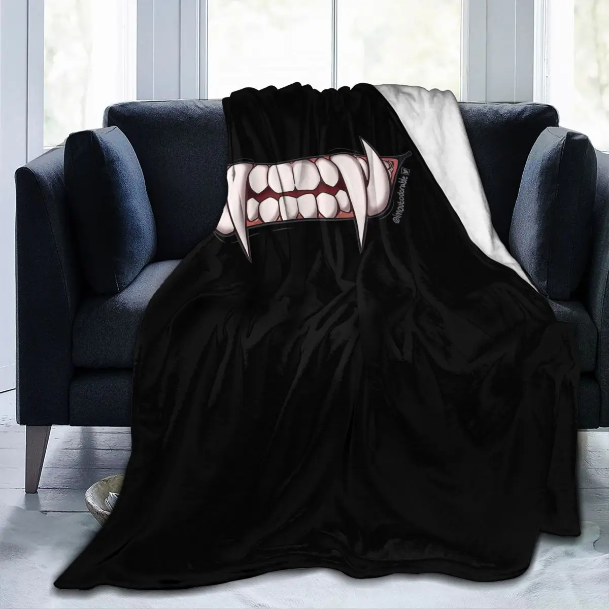 

Одеяло с изображением вампира-монстра и клыков, флисовое одеяло для дивана, теплое одеяло для дома, спальни, путешествий, покрывало, одеяло