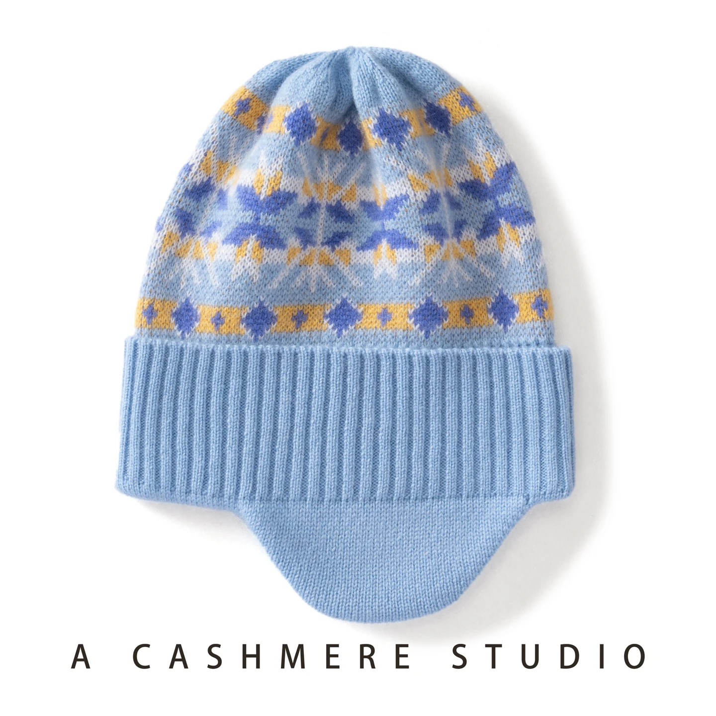 Keep Warm Winter Hat for Children Unisex Knit Cap Kids 100% Cashmere Ear Cover Hats for Boys And Girls Fashion Pattern Caps
