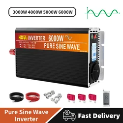 Inverter pure sine 12v 24v to 220v 230v transformer 3000w 4000w 5000w 6000w frequency converter 50hz europe plug