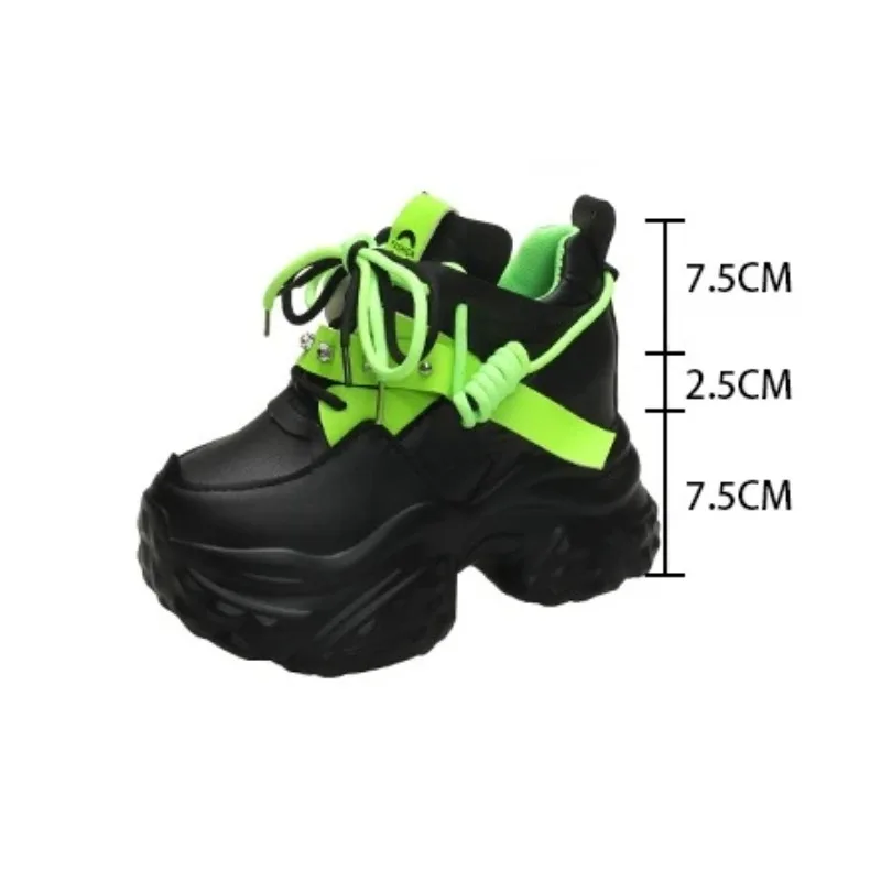 10 سنتيمتر الكعوب منصة أحذية رياضية موضة سميكة وحيد حذاء كاجوال للنساء تنفس الراحة المرأة أحذية رياضية مكتنزة Zapatos Mujer #6