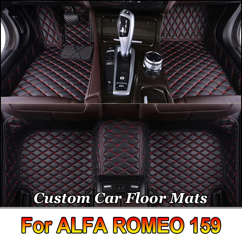 

Custom Leather Car Floor Mats For ALFA ROMEO 159 2006-2012 set Automobile Carpet Rugs Foot Pads