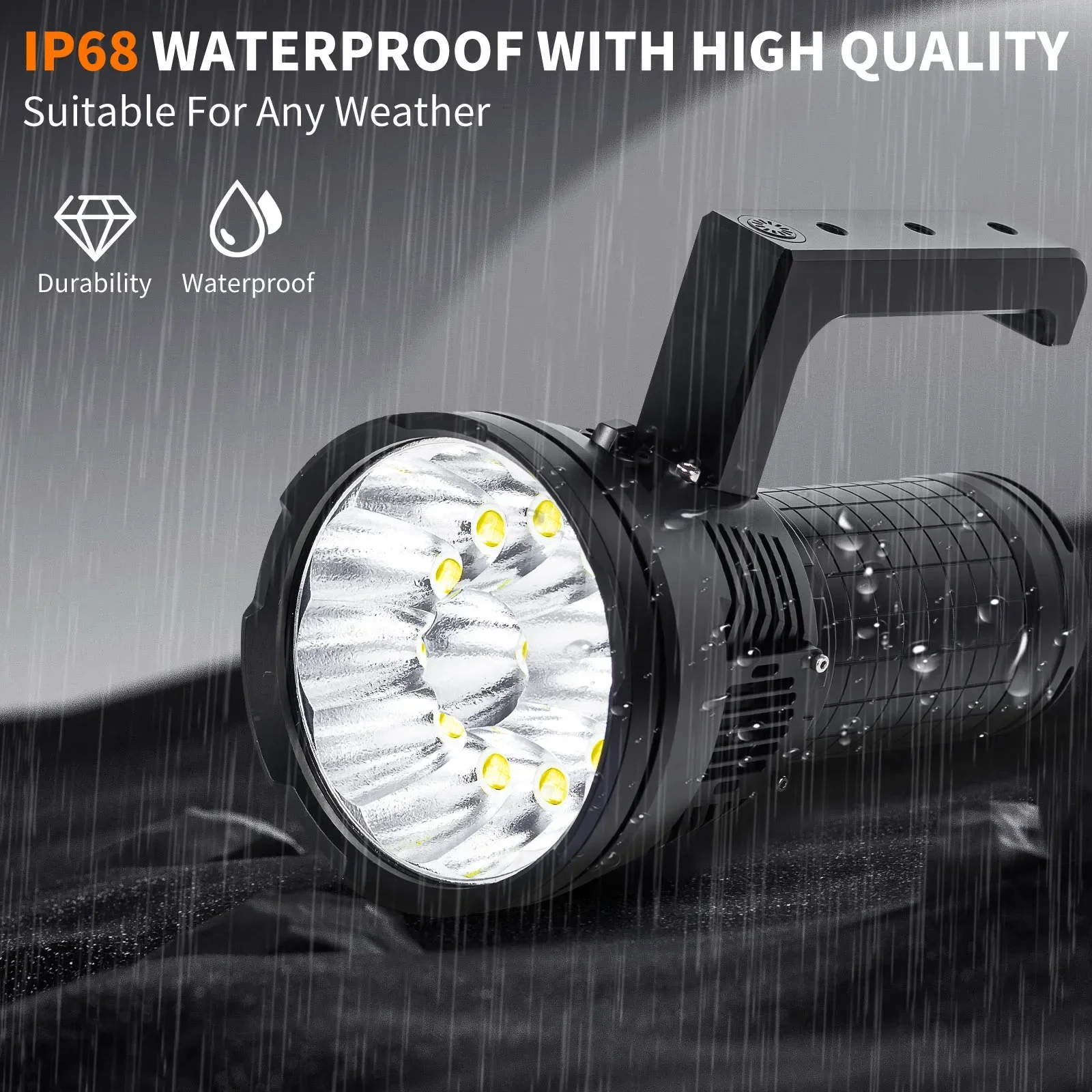 003 2024 Super Powerful Aluminum Alloy LED Flashlight 70000lm USB C Rechargeable 21700 Super Throw Handheld Torch