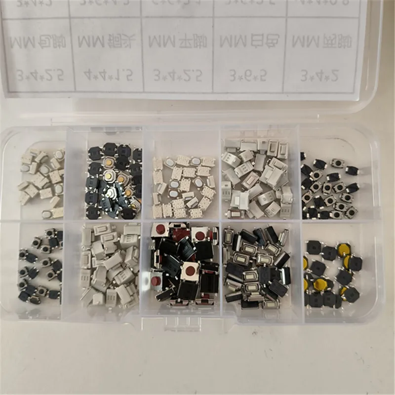 250 шт., 10 типов, тактильный кнопочный переключатель, автомобильный пульт дистанционного управления, сенсорный микропереключатель для Hyundai Nissan VW Toyota, ключ