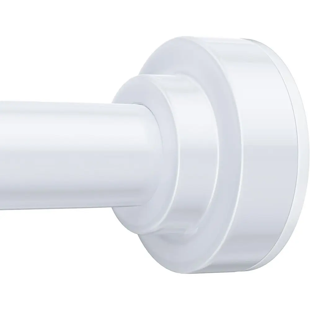 

Adjustable Spring Tension Shower Curtain Rod, 32-80 Inch, Rust-Free, Anti-Slip, No Drilling, Easy Installation, White.
