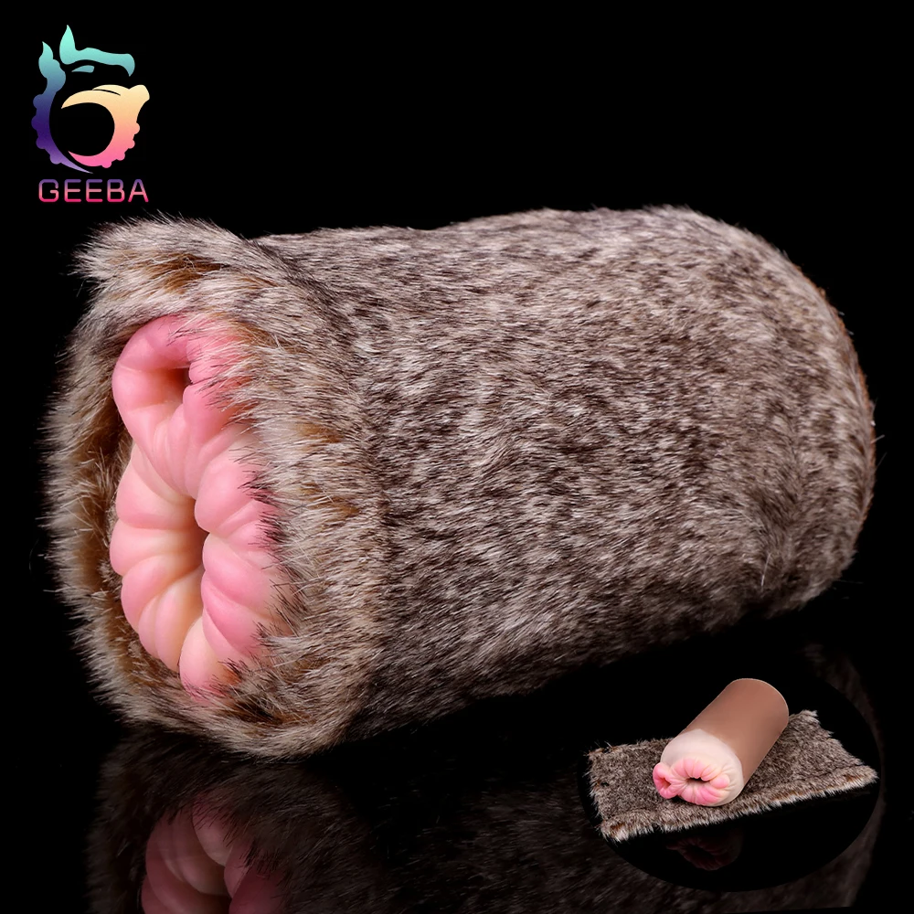 

GEEBA Silicone Male Masturbator In Fur Fantasy Pocket Pussy Stroker Furry Onahole Realistic Vaginal All-Pass Sex Toy For Men 18+