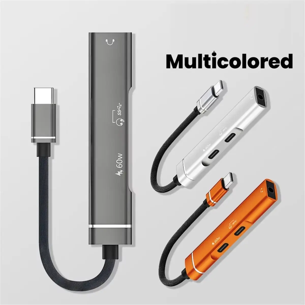 Audio 3.5 Adapter Type-C HUB Splitter for Converting Mobile Phones Tablets to Digital Analog Audio Conversion A