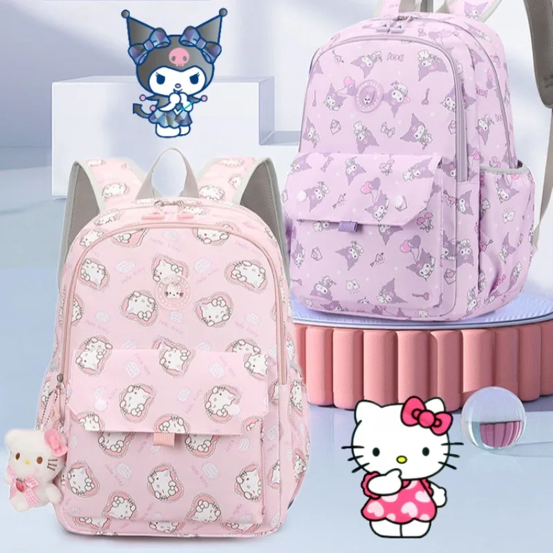 

Sanrio Hello Kitty Backpack Lightweight Student Schoolbag Elementary 3-6 Waterproof and Wear-resistant Cartoon Shoulder Bag Gift