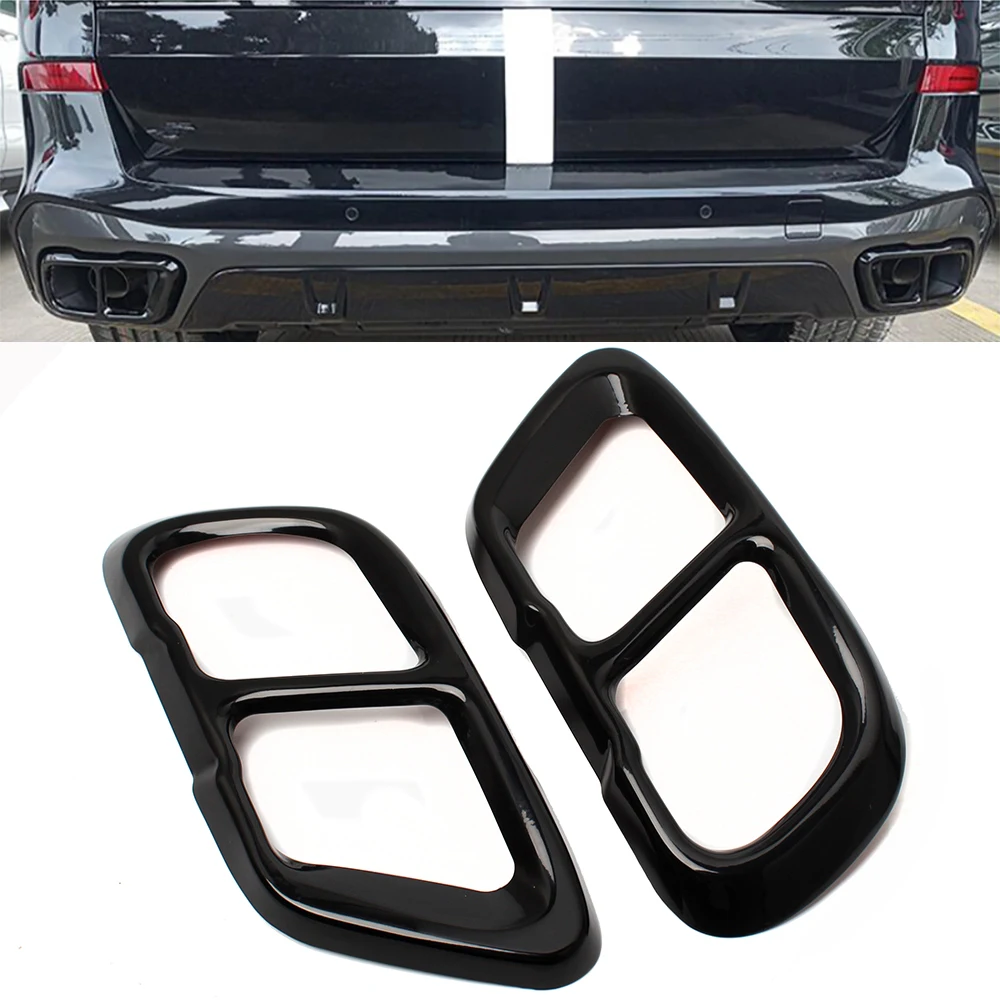Car Exterior Accessories Tail Back Exhaust Muffler Tip Pipes Protective Covers Trim Fit For BMW X5 G05 X6 G06 X7 G07 2019 - 2022