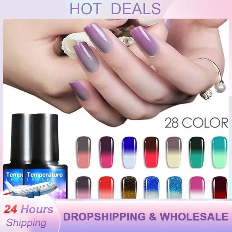 8ml 28 Colors Nail Gel Professional Temperature Change DIY Nail Art UV LED Soak Off Nail Paint Gel Polish Girl Cosmetic