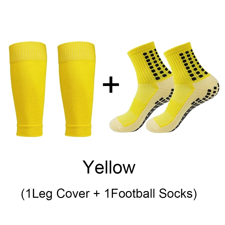 Outdoor ground grabbing football socks with leg protectors