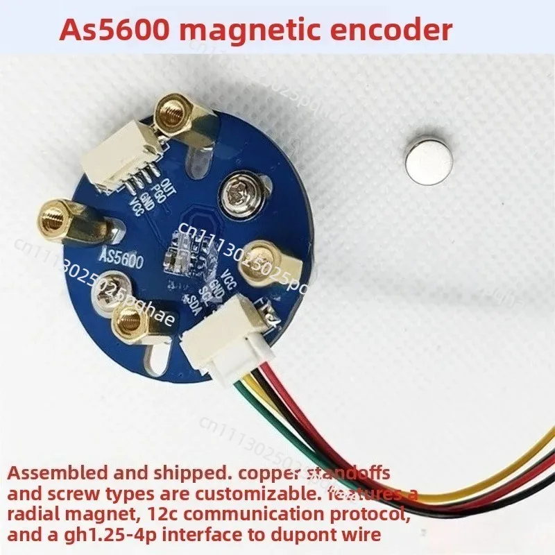 AS5600 Magnetic Encoder Module 12-Bit High Precision I2C Angular Speed Measurement with Radial Magnet Porous Load FOC