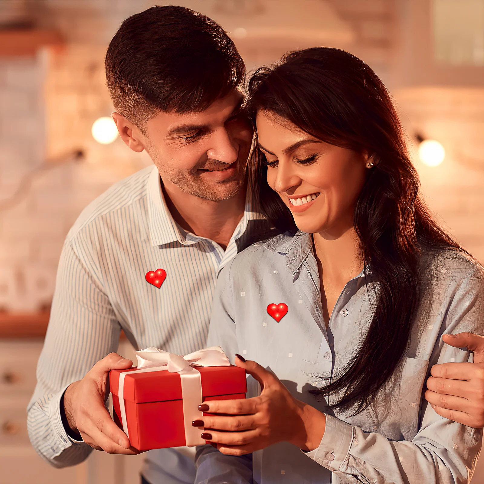 

20Pcs Luminous Red Heart Brooch Flashing Lapel Pins Valentine's Day Gift Party Decoration Valentine's Day Brooch