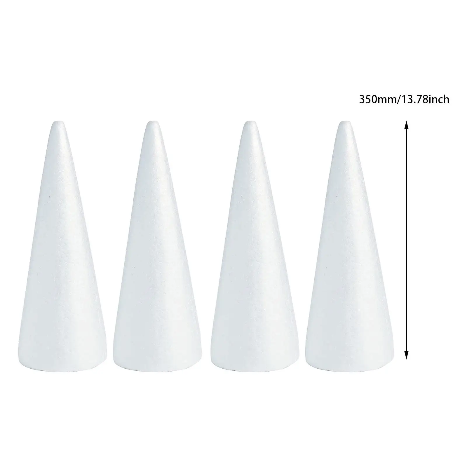 5Pcs Craft Foam Cones Christmas Tree Project, Crafting Children Kids White Polystyrene Cones for Christmas Trees Celebration image 6