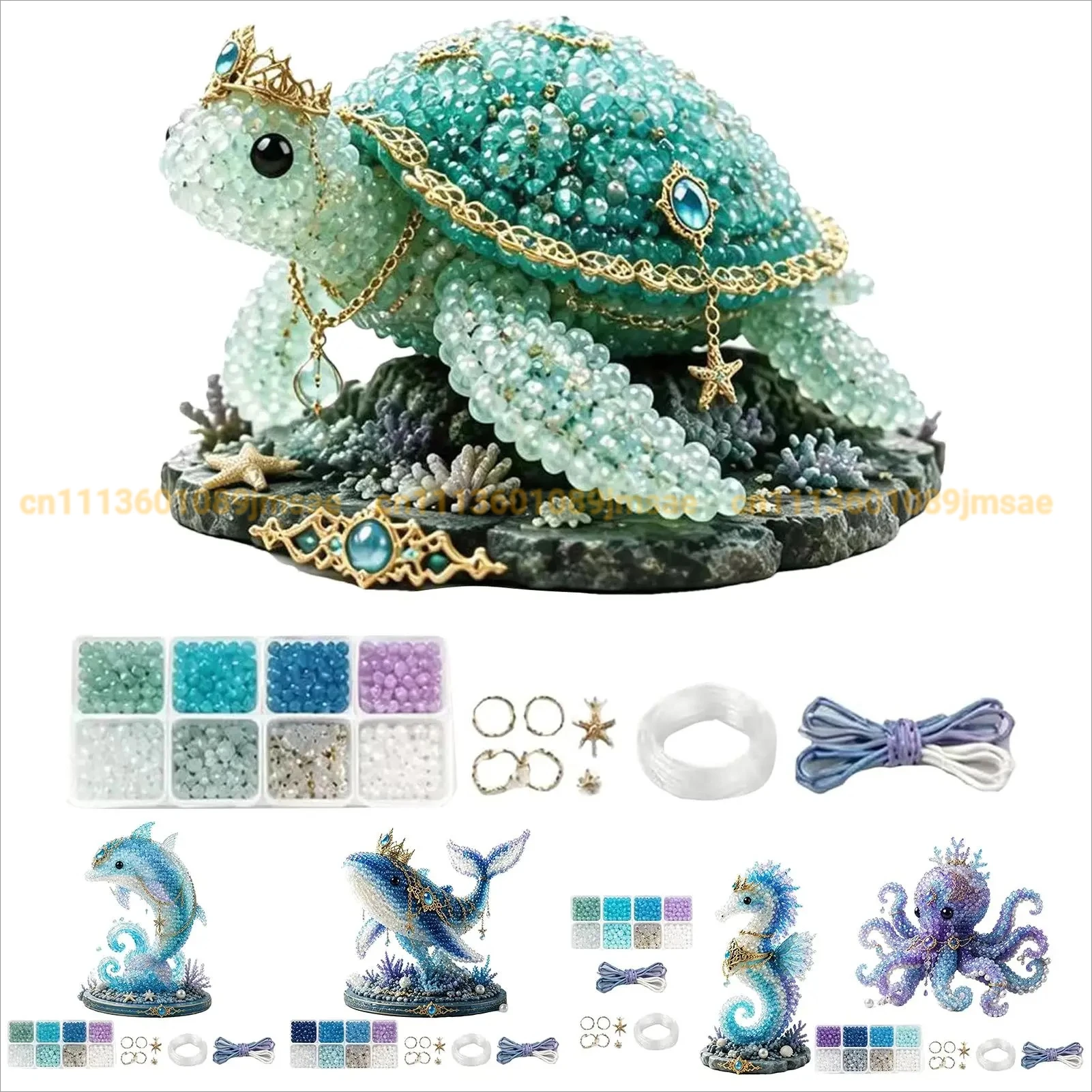 Kit d'Art Perlé Baleine Reine de l'Océan Enchantée, Ensemble de Perles Baleine 3D Enchanté, Projet Créatif de Bricolage pour Adultes et Adolescents