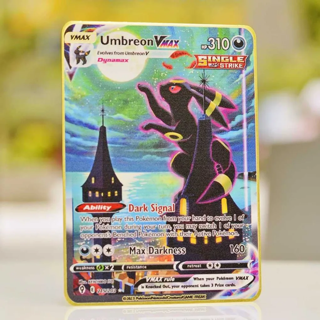Karty Pokemon Metalowe Pokemon Litery Marvel Avengers Złote Tcg Grube Pikachu Vmax Charizard Vstar Anime Gry Planszowe Zabawki dla Dzieci Prezent