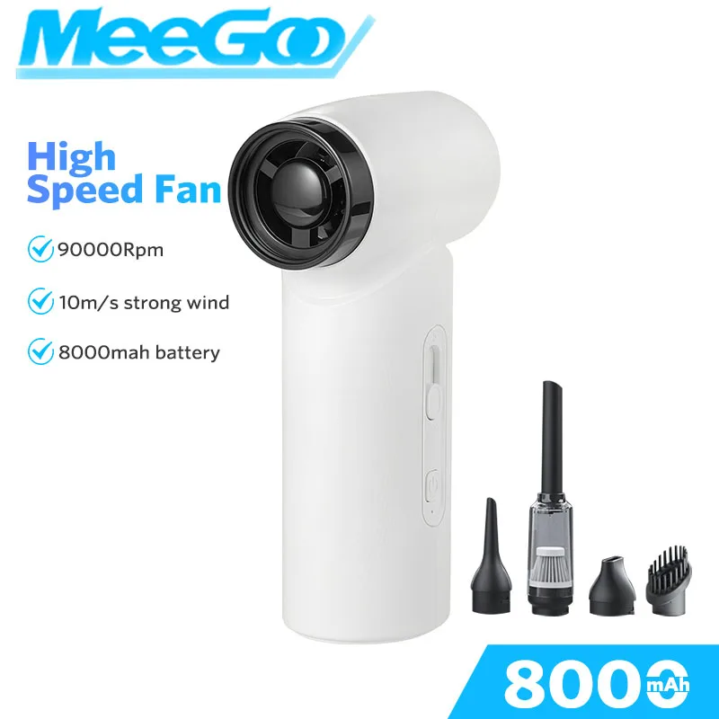

MeeGoo Mini Fan F71 Strong Wind Cooling USB Handheld Portable Air Duster Function Fan Outdoor LED Display for Travel Outdoor