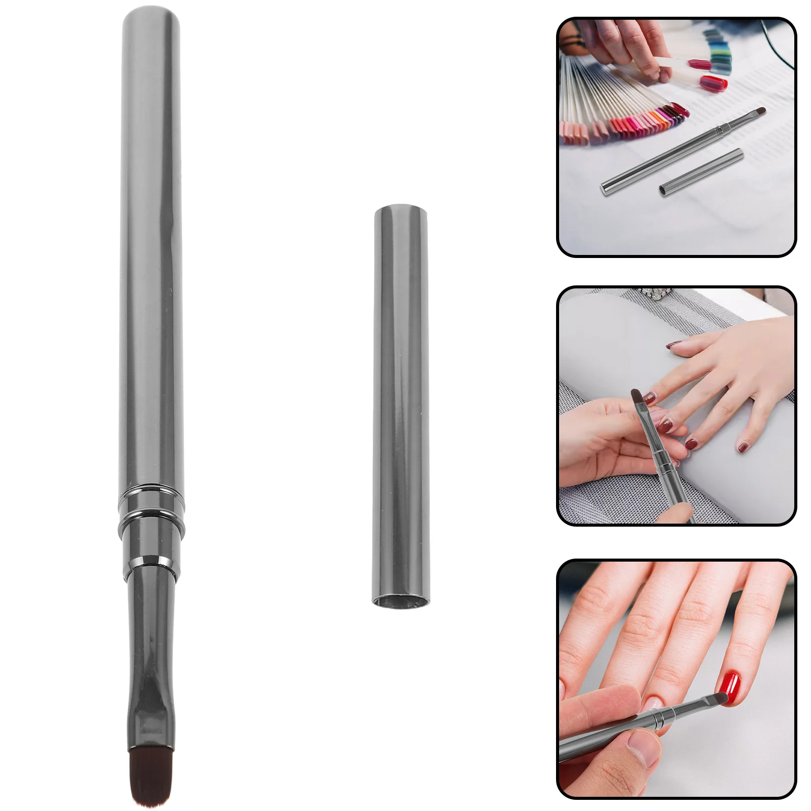 

Fiber Brush Gun Black Round Head Uv Pen For Diy Painting Brushes Painting Nail Drawing Pens Nail Gel Tools