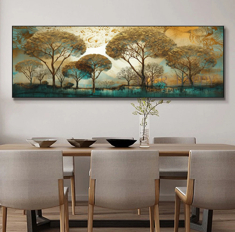 5D fai da te grande pittura diamante, punto croce, paesaggio albero della foresta, arte della parete, trapano rotondo completo, ricamo decorazioni