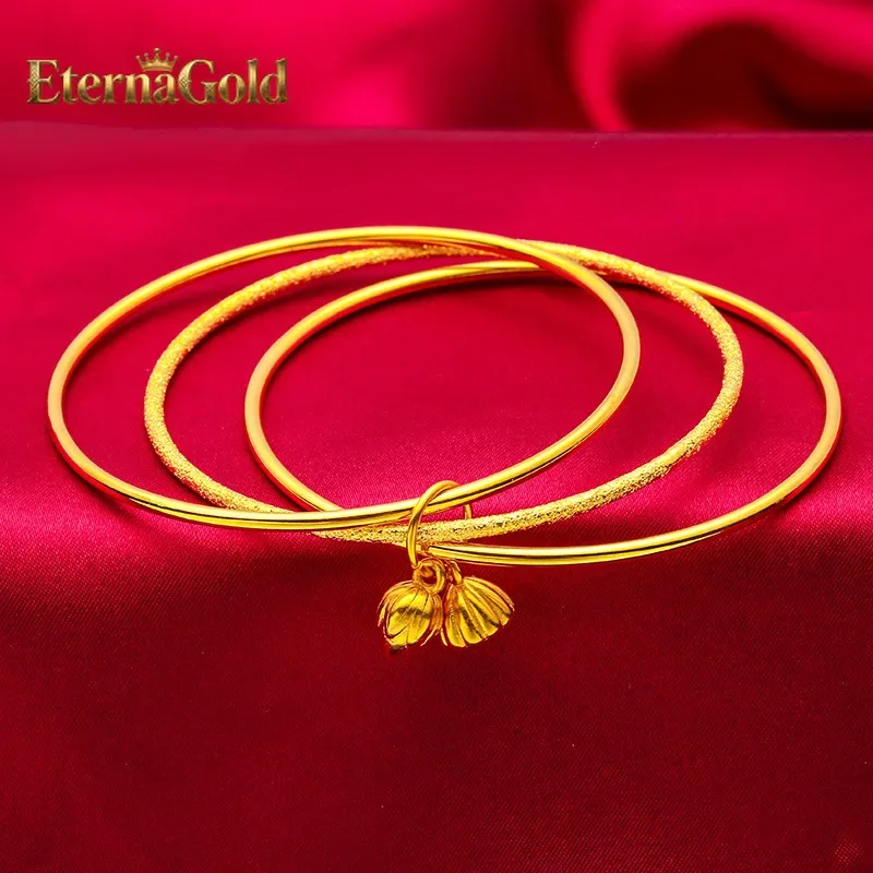 

EternaGold Lotus Pod Bracelet for Women, 24K Gold, AU999 | Polished 3D lotus pod with rotating seeds, auspicious zen charm for