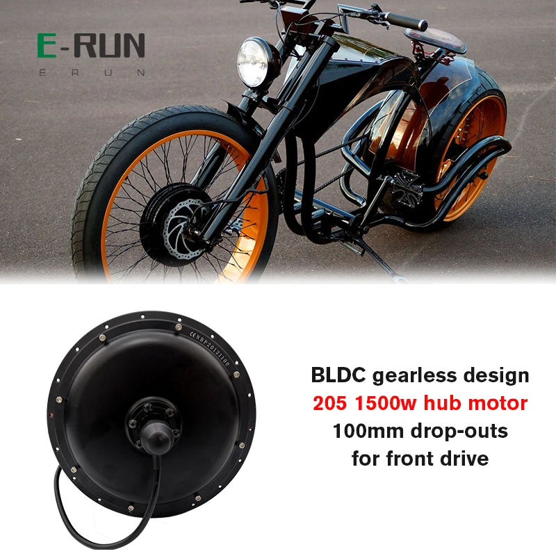 Brushless DC Gearless Design 1500W WheelHub Motor 100mm Dropouts Max 65kmh Speed