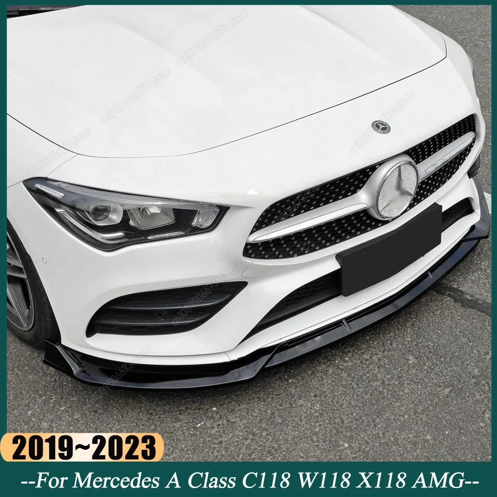 

Car Front Bumper Lip Diffuser Splitter For Mercedes Benz CLA Class C118 W118 X118 CLA180 200 220 250 CLA35 CLA45 AMG 2019-2023