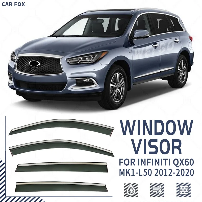 

For INFINITI QX60 L50 2012-2020 Car Window Visor Awning Shelters Windshield Side Window Rain Sun Shade Accessories Car Styling