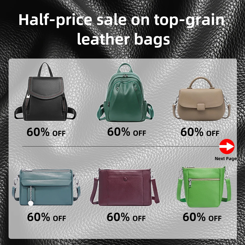 Zency Up To 60% Off Inventory Clearance Women Bags 100% Genuine Leather High Quality Handbags Not Allow Return Refund