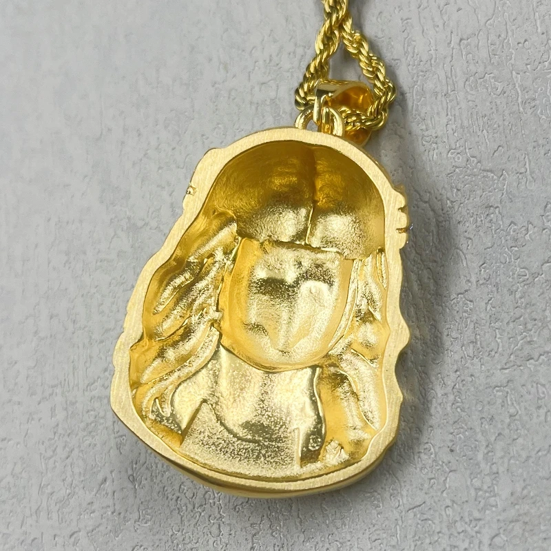 Men Hip Hop Rapper Popular Jewelry Necklace Cleopatra Religious Jesus Portrait Pendant For men Women Stainless Steel Chain