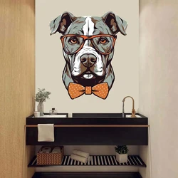 M704 Pitbull Hipster Dog Wall Sticker Removable Room  Home Decoration Decals for Bedroom Kitchen Living Room Walls Decor