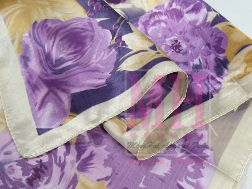 [BYSIFA] China Style Satin Scarves Printed 2016 Fashion Women Accessories Elegant Roses Large Square Silk Scarf Hijab 90*90CM