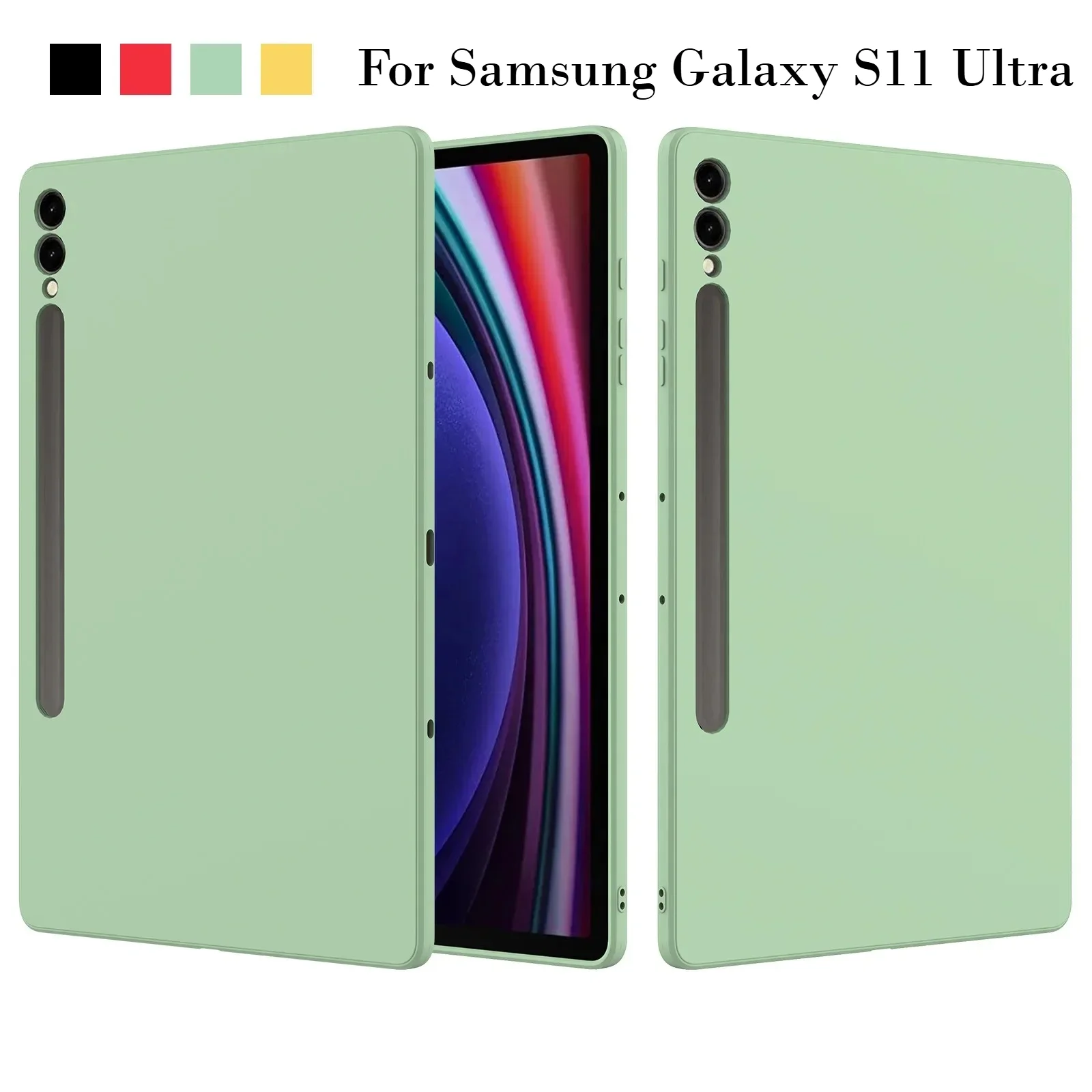 For Samsung Galaxy Tab S11 S10 S9 Ultra 14.6 Plus 12.4 FE 11inch Case Liquid Silicone Skin Feel Soft Shockproof TPU Tablet Cover