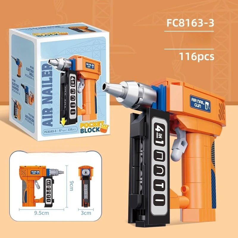 SEMBO Mini Electric Drill Building Blocks Children's Educational Repair Tool Set Assembled Chainsaw Model Ornaments Trendy Toys