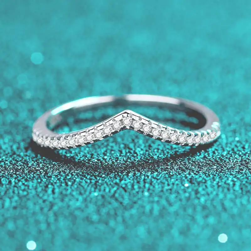 TY 925 Sterling Silber Moissanit-Ring für Damen und Herren, voller Moissanit-Ring im Rundschliff, D-Farbe, feiner Schmuck, Verlobungsring