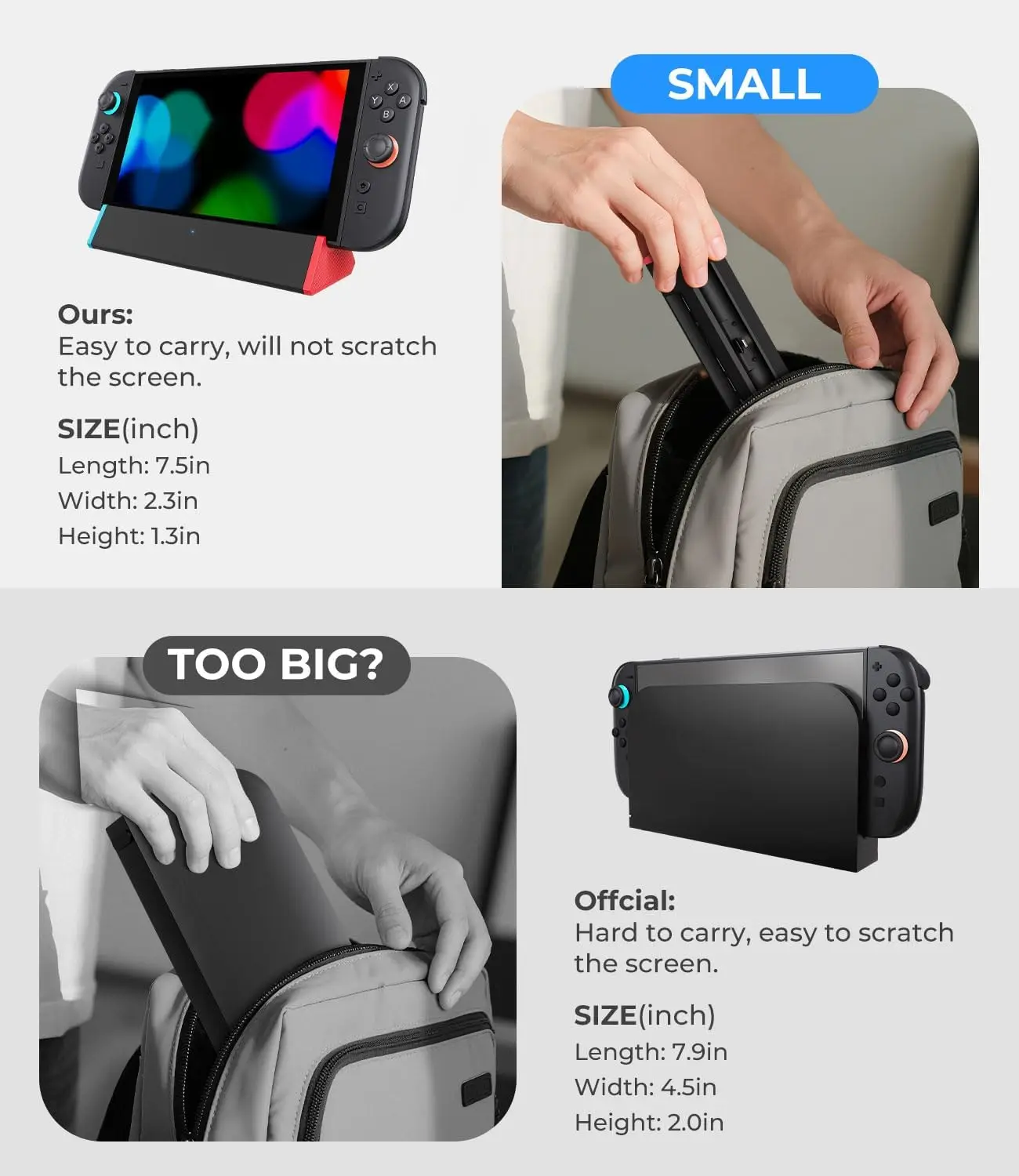 Switch 2 TV Dock - TV Docking Station 4K@120Hz HDMI Adapter/2 USB Port/Type C Port Docking Station for Nintendo Switch 2 ONLY