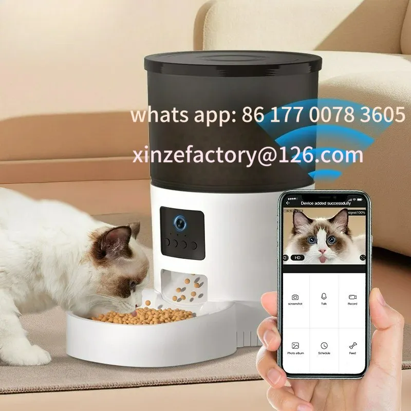 

Customizable Automatic Cat Feeder With Camera Video Cat Food Dispenser Pet Smart Voice Recorder Remote Control Auto Feeder